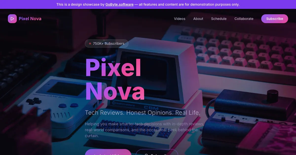 YouTuber page preview